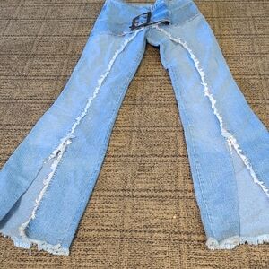 Trendy Light Blue Flare Jeans